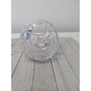Vintage Crystal Cut Glass Centerpiece Basket 4 3/4"